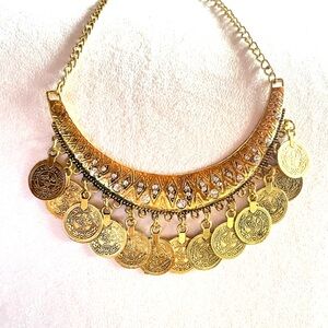 Gold Coin Statement Necklace